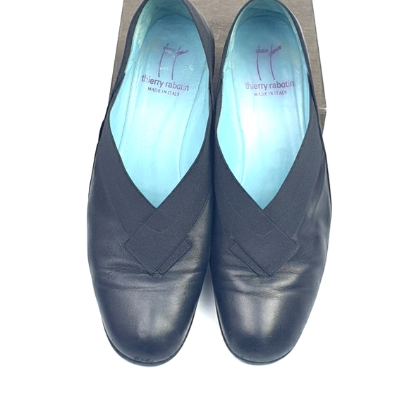 Thierry Rabotin Black soft leather size 42 elastic trim comfort office w… - Picture 3 of 16